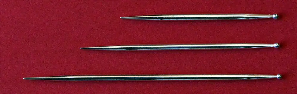 Teishin Ø 2.5 mm · 55 / 70 / 90 mm, handmade by Xavier Domènech
